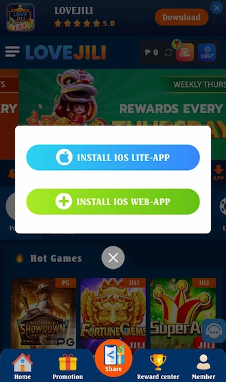 Step 2: Please click on INSTALL IOS LITE-APP.